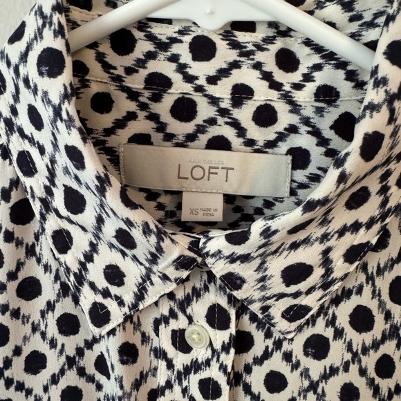 Loft Polka Dot lightweight Shirt Dress - Picture 3 of 5